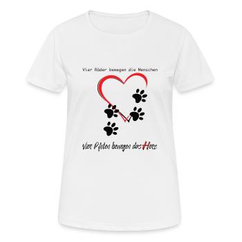 Vier Pfoten bewegen das Herz *Hund & Katze* - Frauen T-Shirt atmungsaktiv - Weiß - Vorne - AI Model Female 172 dark (172cm)