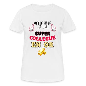 Super Collègue En Or Femme Collègue - T-shirt respirant Femme - blanc - Devant - AI Model Female 172 dark (172cm)