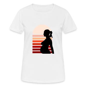 Grossesse vintage - T-shirt respirant Femme - blanc - Devant - AI Model Female 172 dark (172cm)
