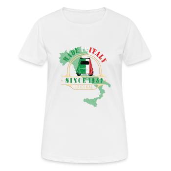 Fabriqué en Italie 1957 Oldtimer Car 500 Bambino - T-shirt respirant Femme - blanc - Devant - AI Model Female 172 dark (172cm)