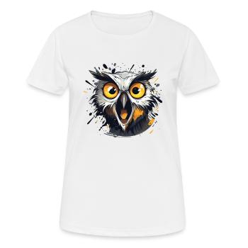 Crazy Eule - Frauen T-Shirt atmungsaktiv - Weiß - Vorne - AI Model Female 172 dark (172cm)