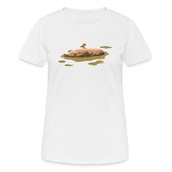 Cochon dans la terre - T-shirt respirant Femme - blanc - Devant - AI Model Female 172 dark (172cm)