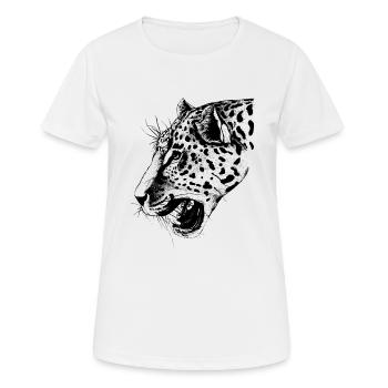leopard - Frauen T-Shirt atmungsaktiv - Weiß - Vorne - AI Model Female 172 dark (172cm)