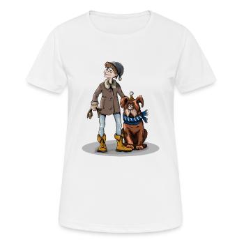 chien chien animal animal animal - T-shirt respirant Femme - blanc - Devant - AI Model Female 172 dark (172cm)