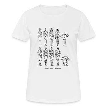 comment dessiner un champignon / champignons / Art - T-shirt respirant Femme - blanc - Devant - AI Model Female 172 dark (172cm)