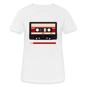 Kasette mit Bleistift - Frauen T-Shirt atmungsaktiv - Weiß - Vorne - AI Model Female 172 dark (172cm)