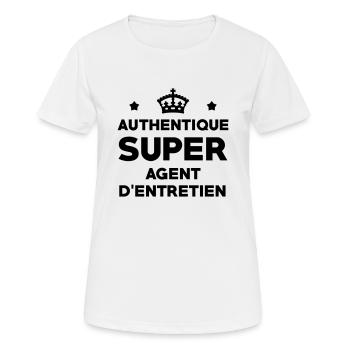 Agent d'Entretien / Ménage / Nettoyer / Propreté - T-shirt respirant Femme - blanc - Devant - AI Model Female 172 dark (172cm)