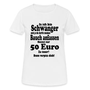 Schwanger Schwangerschaft Sprüche baby mama bauch - Frauen T-Shirt atmungsaktiv - Weiß - Vorne - AI Model Female 172 dark (172cm)
