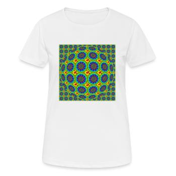 ARC-EN-CIEL ABSTRAIT FLEUR FRACTALE - ART DE COULEUR - T-shirt respirant Femme - blanc - Devant - AI Model Female 172 dark (172cm)