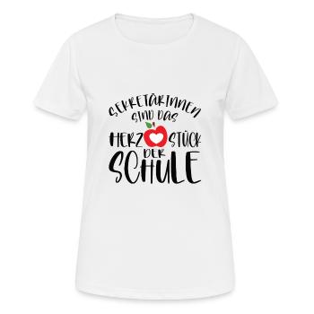 Sekretärin Herz der Schule Spruch - Frauen T-Shirt atmungsaktiv - Weiß - Vorne - AI Model Female 172 dark (172cm)