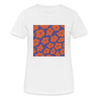 Flowers in a square - Frauen T-Shirt atmungsaktiv - Weiß - Vorne - AI Model Female 172 dark (172cm)