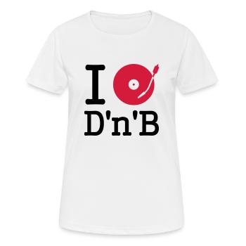 I dj / play / listen to drum and bass - Frauen T-Shirt atmungsaktiv - Weiß - Vorne - AI Model Female 172 dark (172cm)
