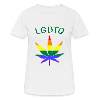 LGBTQ - Frauen T-Shirt atmungsaktiv - Weiß - Vorne - AI Model Female 172 dark (172cm)