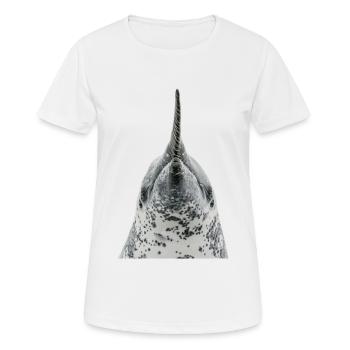 Narwal - Frauen T-Shirt atmungsaktiv - Weiß - Vorne - AI Model Female 172 dark (172cm)