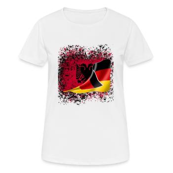Freundschaft Albanien Deutsch Flagge flag shirt - Frauen T-Shirt atmungsaktiv - Weiß - Vorne - AI Model Female 172 dark (172cm)