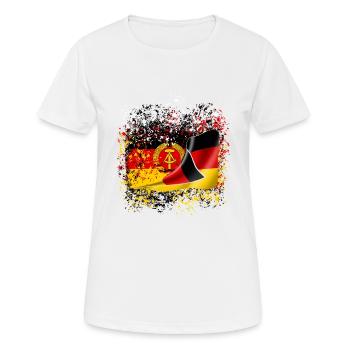 DDR Deutsche Freundschaft Ossi Freunde Nostalgie - Frauen T-Shirt atmungsaktiv - Weiß - Vorne - AI Model Female 172 dark (172cm)