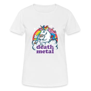 Death Metal Unicorn Gift Heavy Music Unicorn - Women's Breathable T-Shirt - white - Front - AI Model Female 172 dark (172cm)