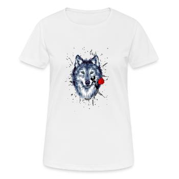 wolf - Women's Breathable T-Shirt - white - Front - AI Model Female 172 dark (172cm)