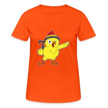 Karate Kücken! - Frauen T-Shirt atmungsaktiv - Neonorange - Vorne - AI Model Female 172 dark (172cm)