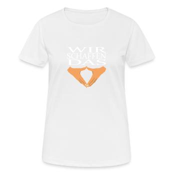 Nous créons le losange Merkel - T-shirt respirant Femme - blanc - Devant - AI Model Female 172 dark (172cm)