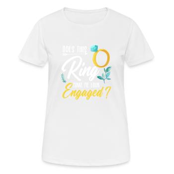 Bague de fiançailles bague de fiançailles mariage mariée - T-shirt respirant Femme - blanc - Devant - AI Model Female 172 dark (172cm)