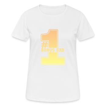 # 1 Bonus Papa - T-shirt respirant Femme - blanc - Devant - AI Model Female 172 dark (172cm)