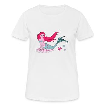 sirène - T-shirt respirant Femme - blanc - Devant - AI Model Female 172 dark (172cm)