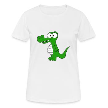 Crocodile - T-shirt respirant Femme - blanc - Devant - AI Model Female 172 dark (172cm)