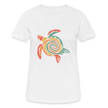Schildkröte retro Style - Frauen T-Shirt atmungsaktiv - Weiß - Vorne - AI Model Female 172 dark (172cm)