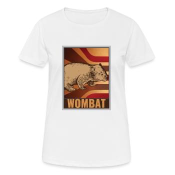 Retro Wombat Plakat - Frauen T-Shirt atmungsaktiv - Weiß - Vorne - AI Model Female 172 dark (172cm)