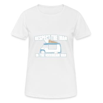 Respect Camion de glace Glaçons Glace Dessert - T-shirt respirant Femme - blanc - Devant - AI Model Female 172 dark (172cm)