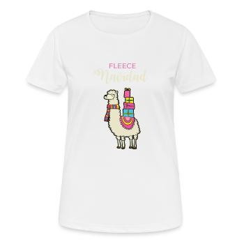 Noël drôle de lama disant le cadeau d'amant animal - T-shirt respirant Femme - blanc - Devant - AI Model Female 172 dark (172cm)