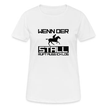Lustiges Pferde Geschenk Reiter Stall Ponyhof Pony - Frauen T-Shirt atmungsaktiv - Weiß - Vorne - AI Model Female 172 dark (172cm)