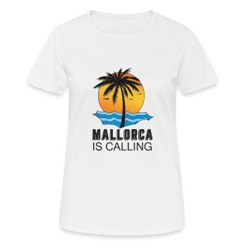 Majorque appelle - T-shirt respirant Femme - blanc - Devant - AI Model Female 172 dark (172cm)