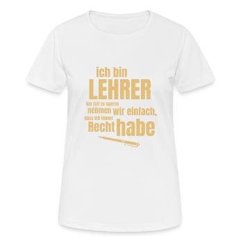 Lehrer - Frauen T-Shirt atmungsaktiv - Weiß - Vorne - AI Model Female 172 dark (172cm)