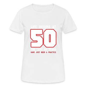 50th birthday - Women's Breathable T-Shirt - white - Front - AI Model Female 172 dark (172cm)