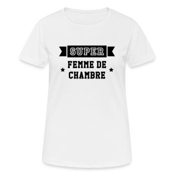 Femme de Chambre / Nettoyer / Propreté / Nettoyage - T-shirt respirant Femme - blanc - Devant - AI Model Female 172 dark (172cm)