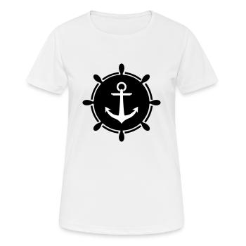Volant d'ancrage - T-shirt respirant Femme - blanc - Devant - AI Model Female 172 dark (172cm)