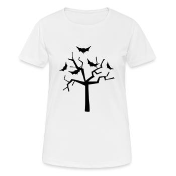 arbre halloween chauves souris - T-shirt respirant Femme - blanc - Devant - AI Model Female 172 dark (172cm)