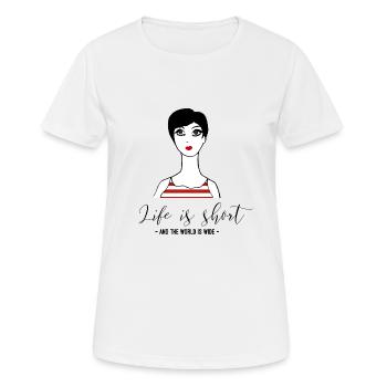 Life is short and the world is wide - Women's Breathable T-Shirt - white - Front - AI Model Female 172 dark (172cm)