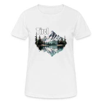 Le Tyrol avec ses montagnes, la fidélité des Alpes à la province du Tyrol - T-shirt respirant Femme - blanc - Devant - AI Model Female 172 dark (172cm)