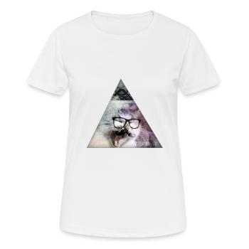 hipster moustache triangle cat swag style - T-shirt respirant Femme - blanc - Devant - AI Model Female 172 dark (172cm)