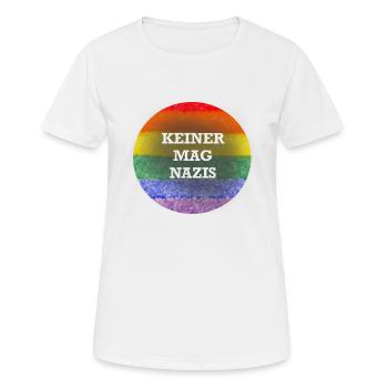 Keiner mag Nazis - Frauen T-Shirt atmungsaktiv - Weiß - Vorne - AI Model Female 172 dark (172cm)