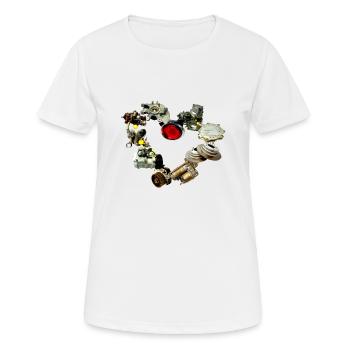 Autoteile-Herz - gebrauchte Autoteile mit Herz! - Frauen T-Shirt atmungsaktiv - Weiß - Vorne - AI Model Female 172 dark (172cm)