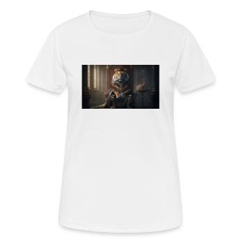 Tiger sitzt auf einem Thron, generative KI - Frauen T-Shirt atmungsaktiv - Weiß - Vorne - AI Model Female 172 dark (172cm)