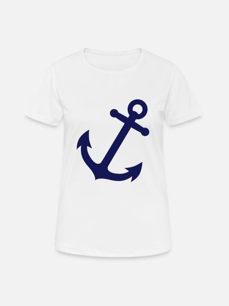 Anker - Frauen T-Shirt atmungsaktiv - Weiß