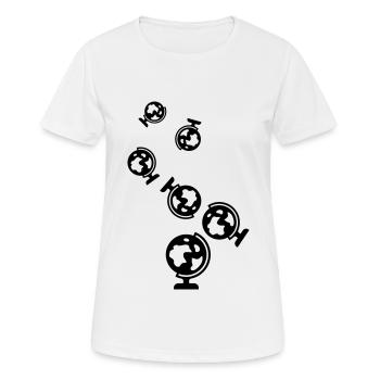 Globus symbol icon - Frauen T-Shirt atmungsaktiv - Weiß - Vorne - AI Model Female 172 dark (172cm)