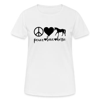 Cheval d’amour de paix - T-shirt respirant Femme - blanc - Devant - AI Model Female 172 dark (172cm)