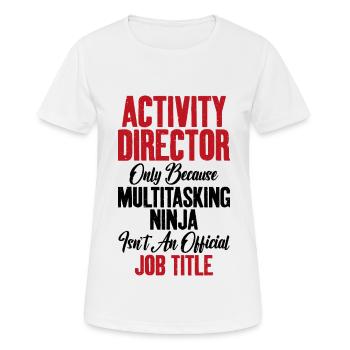 Chef d’activité Ninja Coordinateur d’activités - T-shirt respirant Femme - blanc - Devant - AI Model Female 172 dark (172cm)
