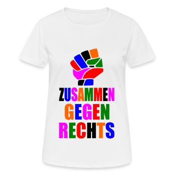 Zusammen gegen rechts - Frauen T-Shirt atmungsaktiv - Weiß - Vorne - AI Model Female 172 dark (172cm)